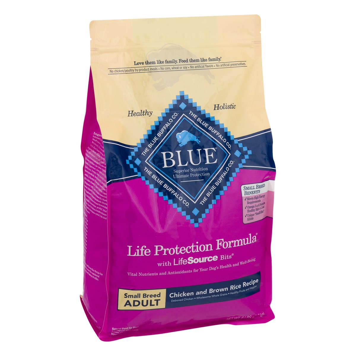 slide 1 of 9, Blue Buffalo Blue Life Protection Formula Small Breed Adult Chicken and Brown Rice Recipe Food For Dogs 6 lb, 6 lb