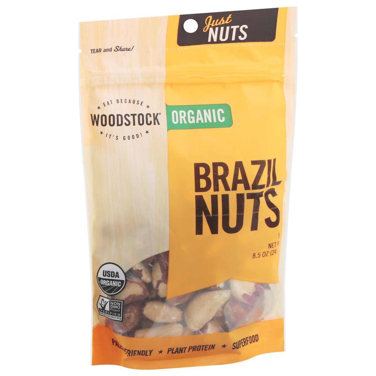 slide 2 of 9, Woodstock Organic Brazil Nuts 8.5 oz, 8.5 oz