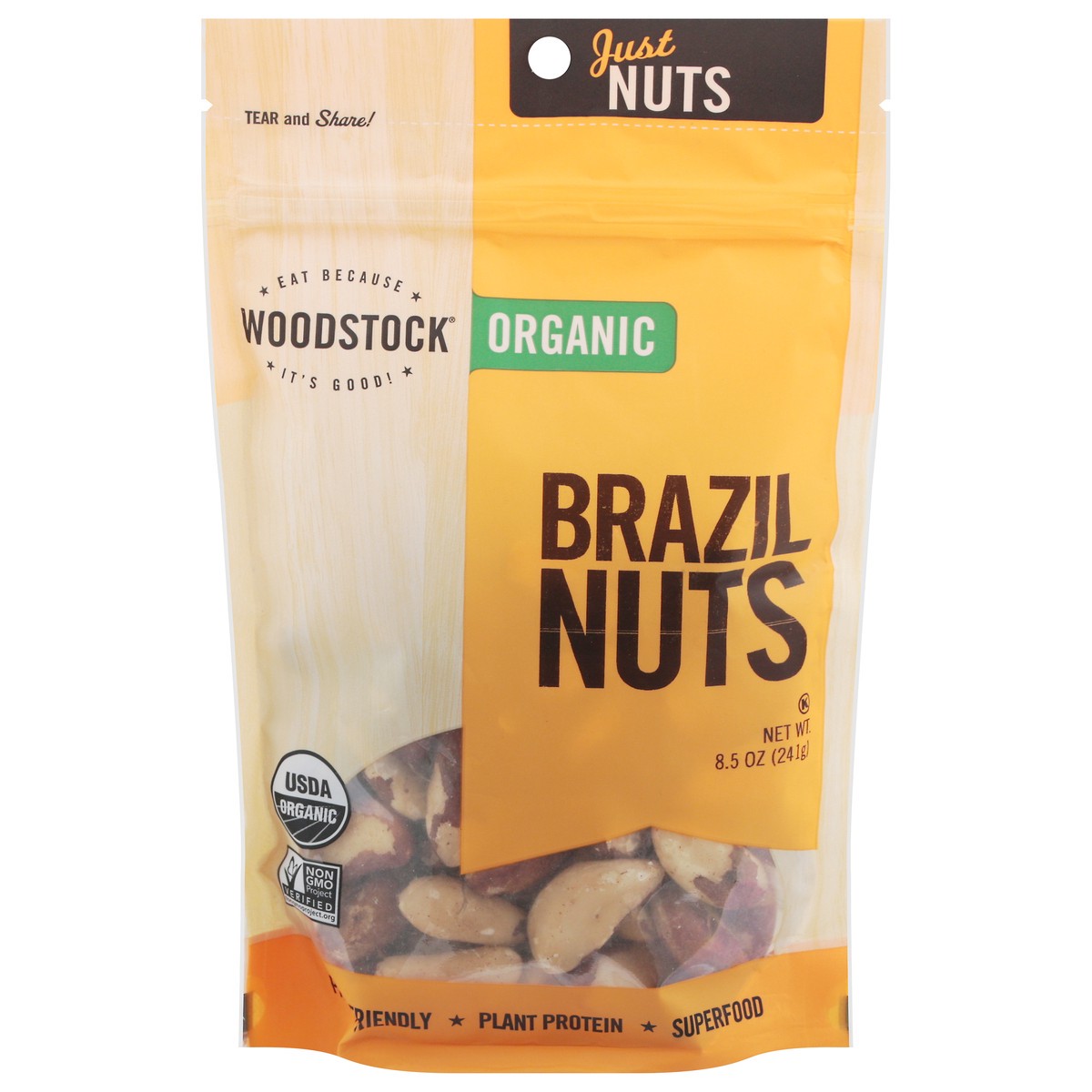 slide 1 of 9, Woodstock Organic Brazil Nuts 8.5 oz, 8.5 oz