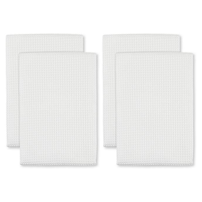 slide 1 of 3, MÜkitchen Waffle Kitchen Towels - White, 4 ct