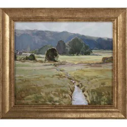 Threshold designed w/Studio McGee 16&quot; x 14&quot; Summer Pasture Framed Wall Art Brass - Threshold™ designed with Studio McGee