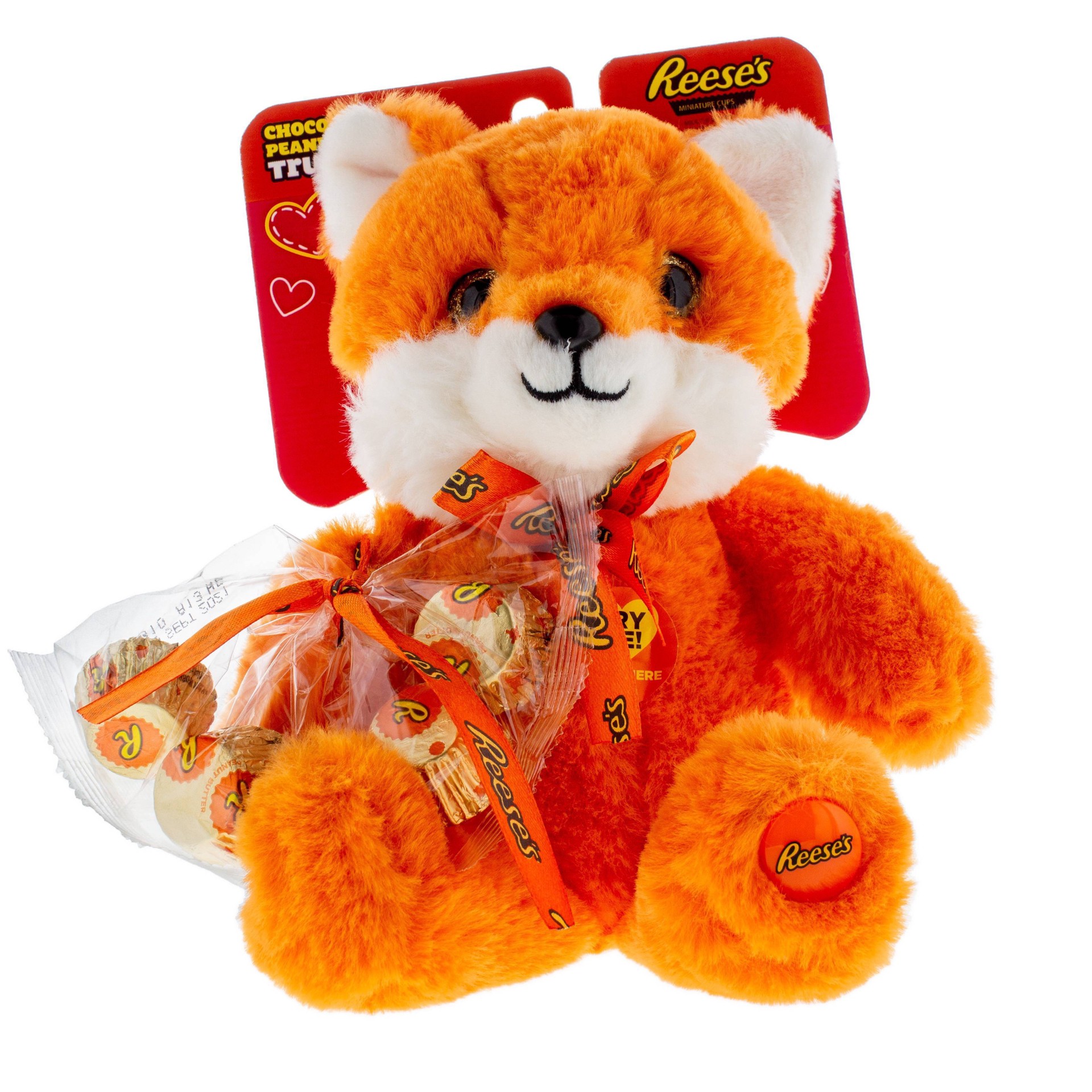 slide 1 of 3, Galerie Reese's Valentine's Fox with Sound and Reese's Miniatures, 1.2 oz