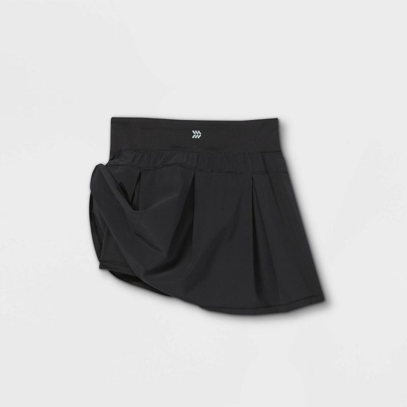 slide 2 of 2, Girls' Stretch Woven Performance Skort - All in Motion Black S, 1 ct