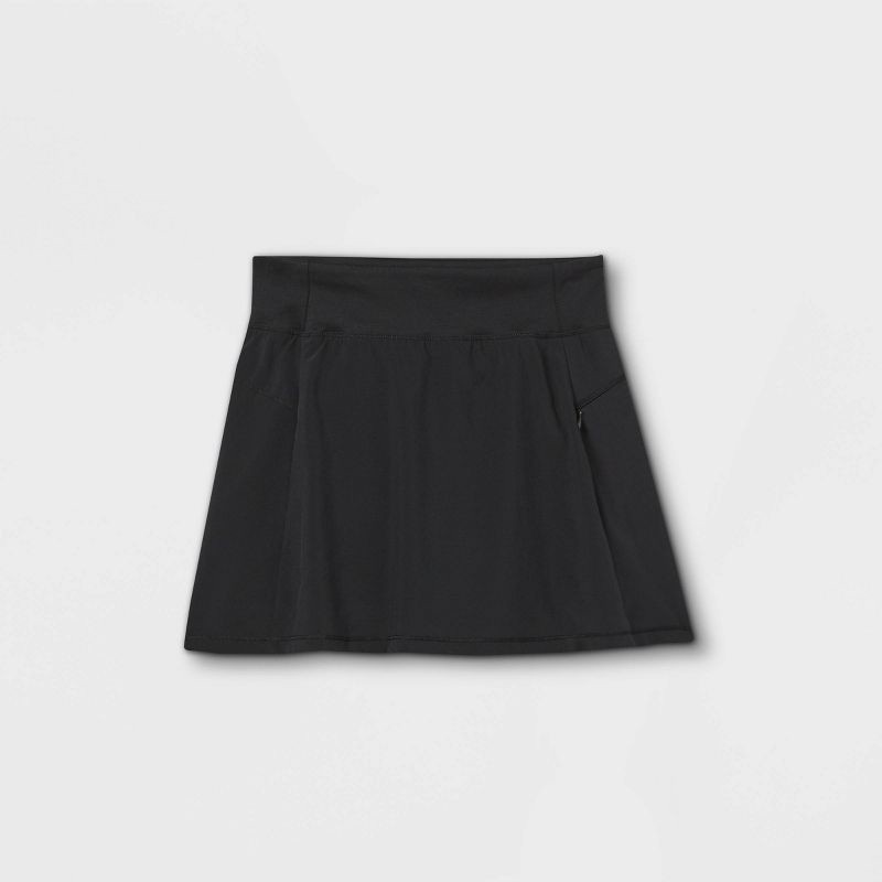 slide 1 of 2, Girls' Stretch Woven Performance Skort - All in Motion Black S, 1 ct