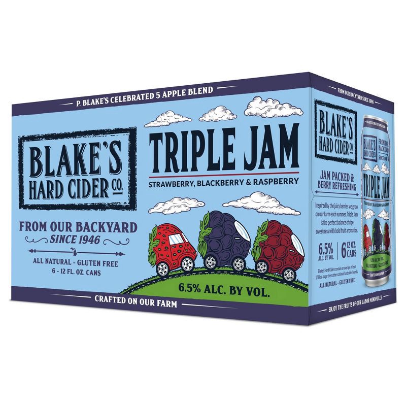 slide 1 of 1, Blake's Hard Cider Co Blake's Triple Jam Hard Cider - 6pk/12 fl oz Cans, 6 ct; 12 fl oz