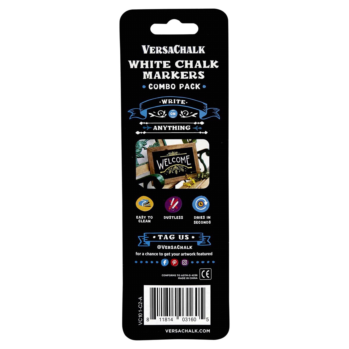 slide 2 of 2, VersaChalk White Chalk Markers, Combo Set, 2 ct