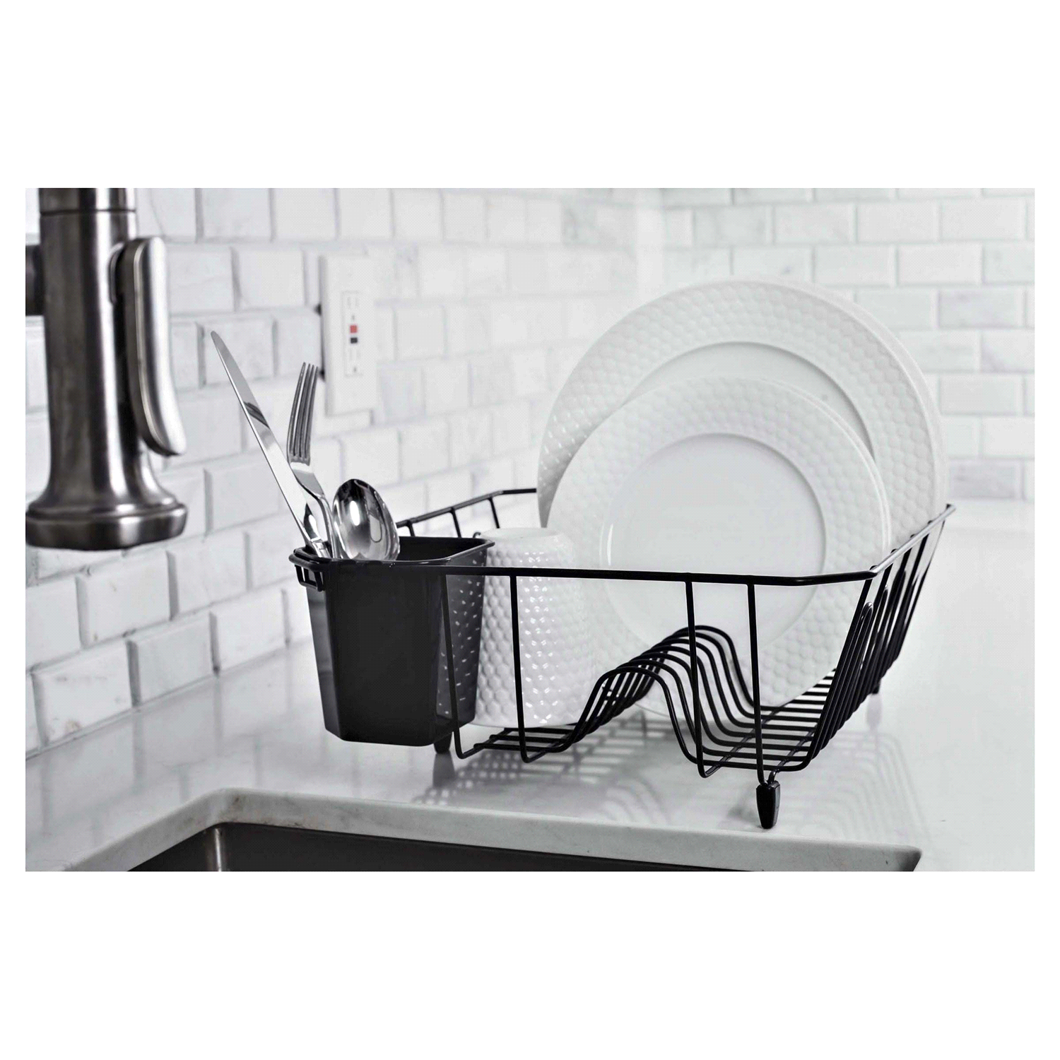 slide 2 of 5, Real Home Innovations Black Dish Drainer Small 1 ea, 1 ct