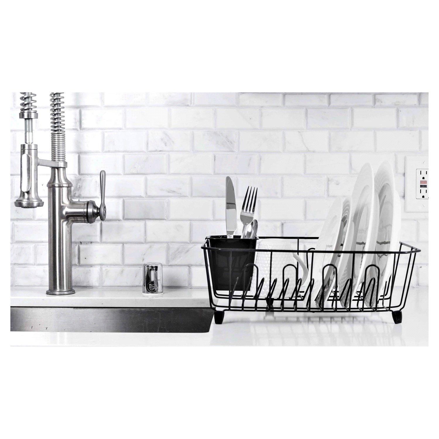 slide 3 of 5, Real Home Innovations Black Dish Drainer Small 1 ea, 1 ct