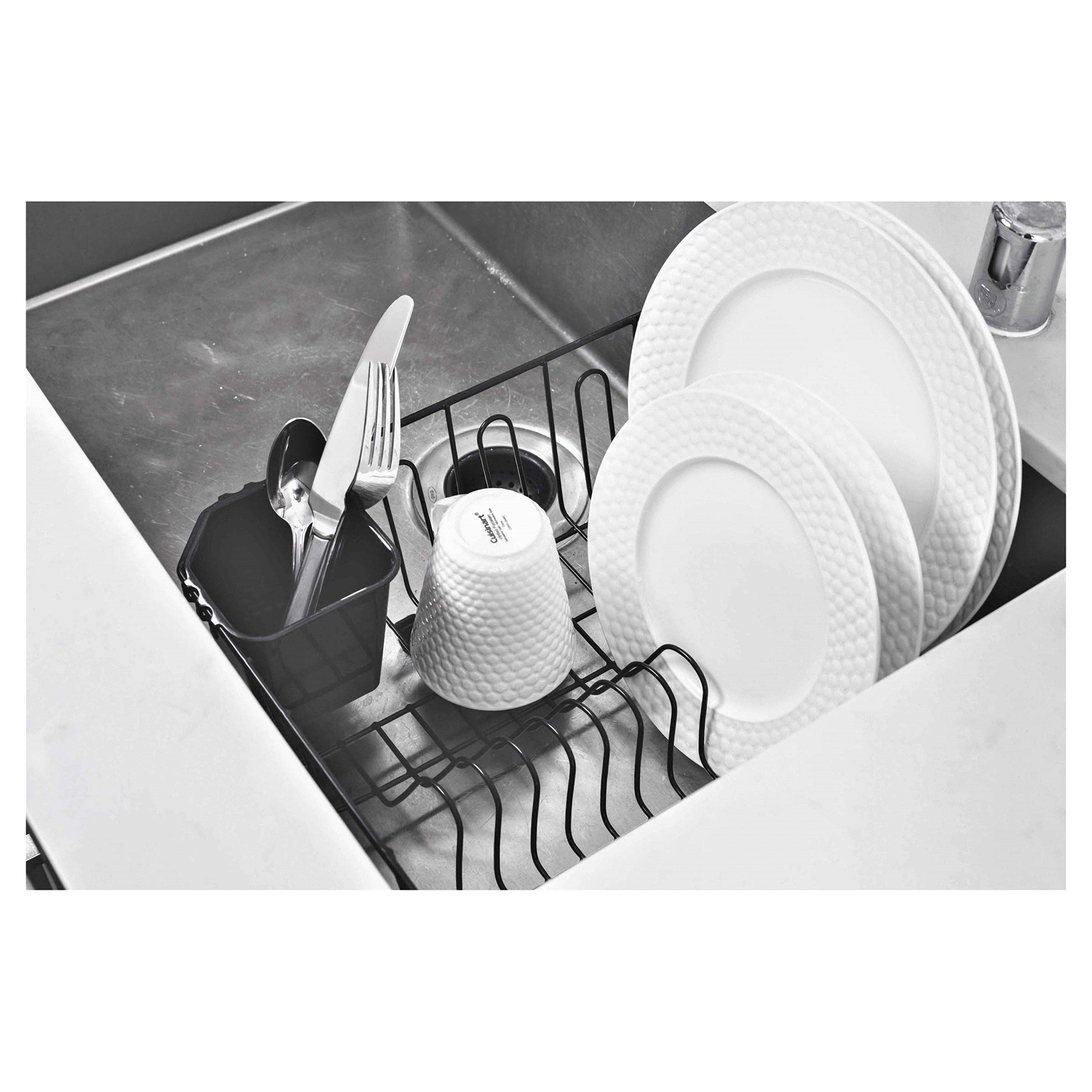 slide 4 of 5, Real Home Innovations Black Dish Drainer Small 1 ea, 1 ct