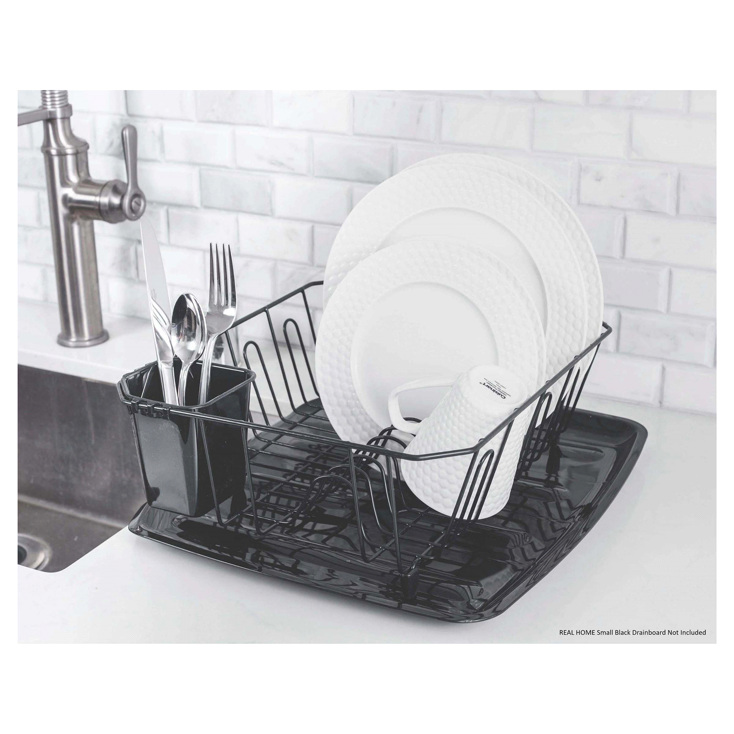 slide 5 of 5, Real Home Innovations Black Dish Drainer Small 1 ea, 1 ct
