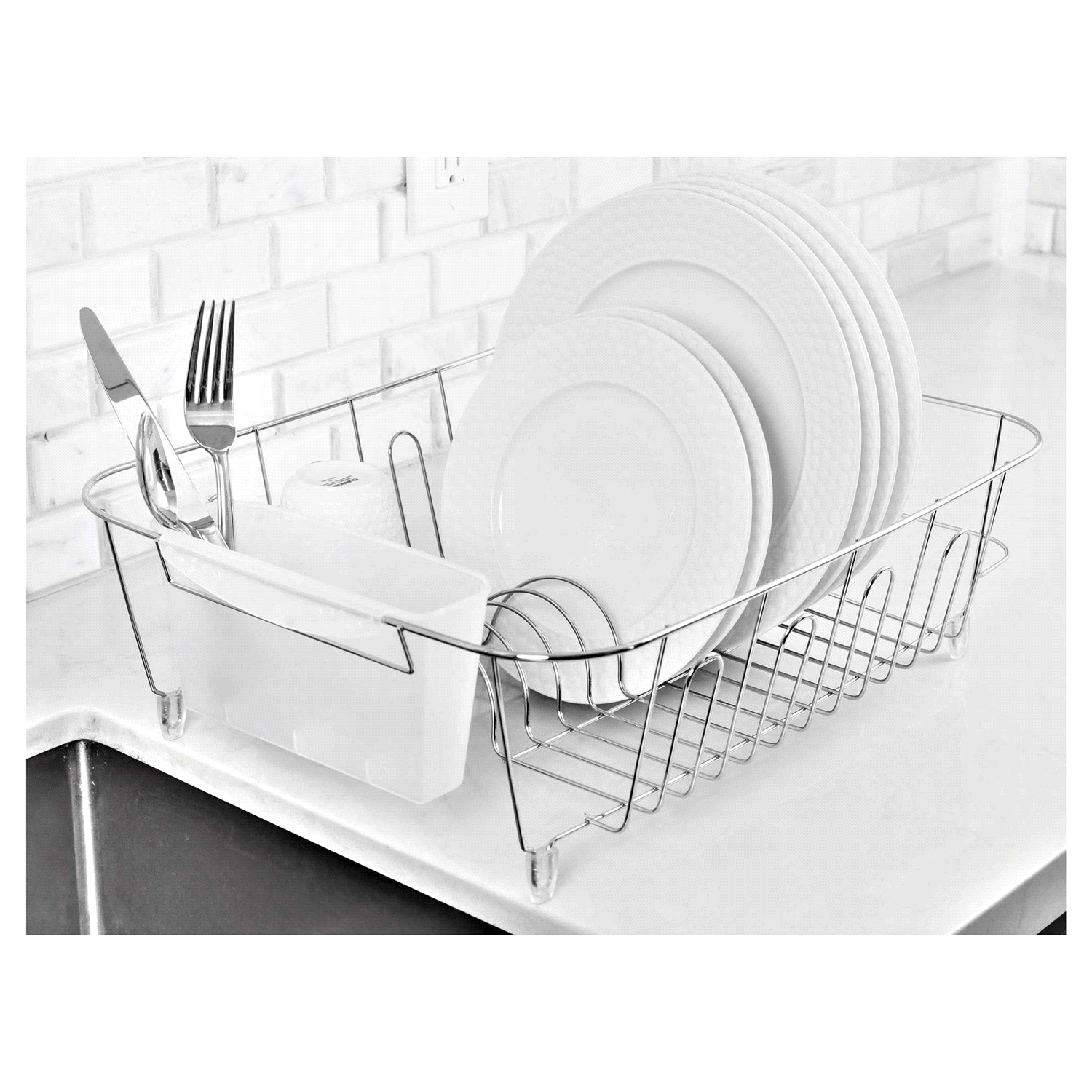 slide 2 of 4, Ready2Go Kitchen Care Large Dish Drainer - Chrome, LG