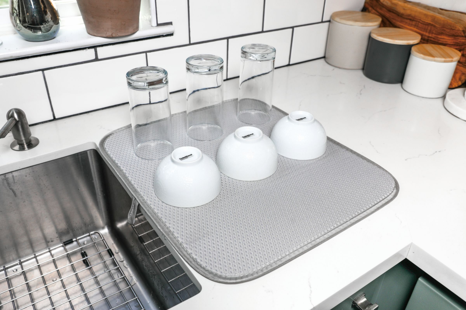 slide 2 of 4, Real Home Innovations Gray Deluxe Drying Mat 1 ea, 1 ct