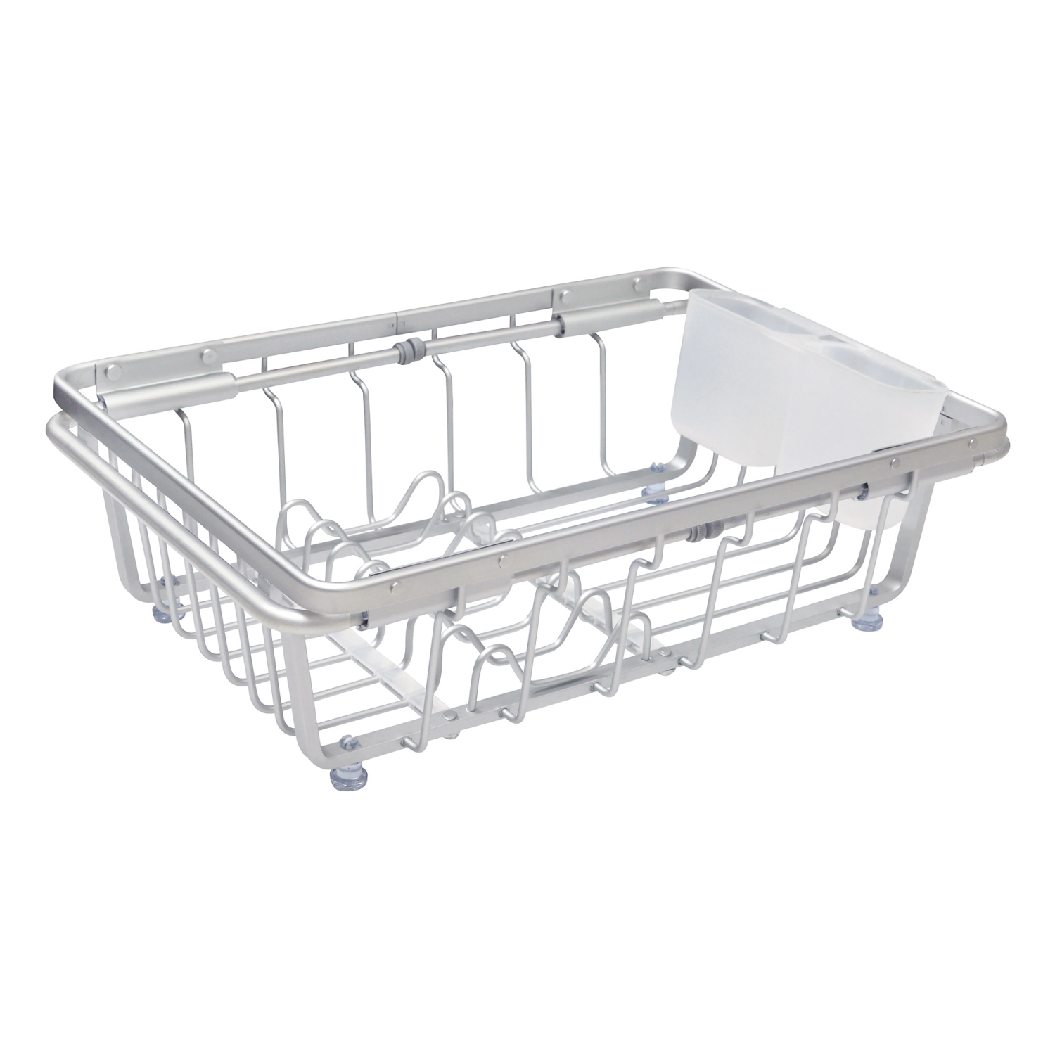 slide 2 of 2, Real Home Innovations Satin Aluminum/Gray Expandable Dish Rack 1 ea, 1 ct