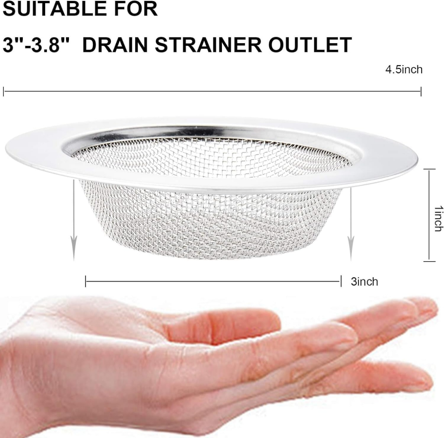 slide 3 of 6, RHI Mesh stainless Steel Sink Strainer, 1 ct