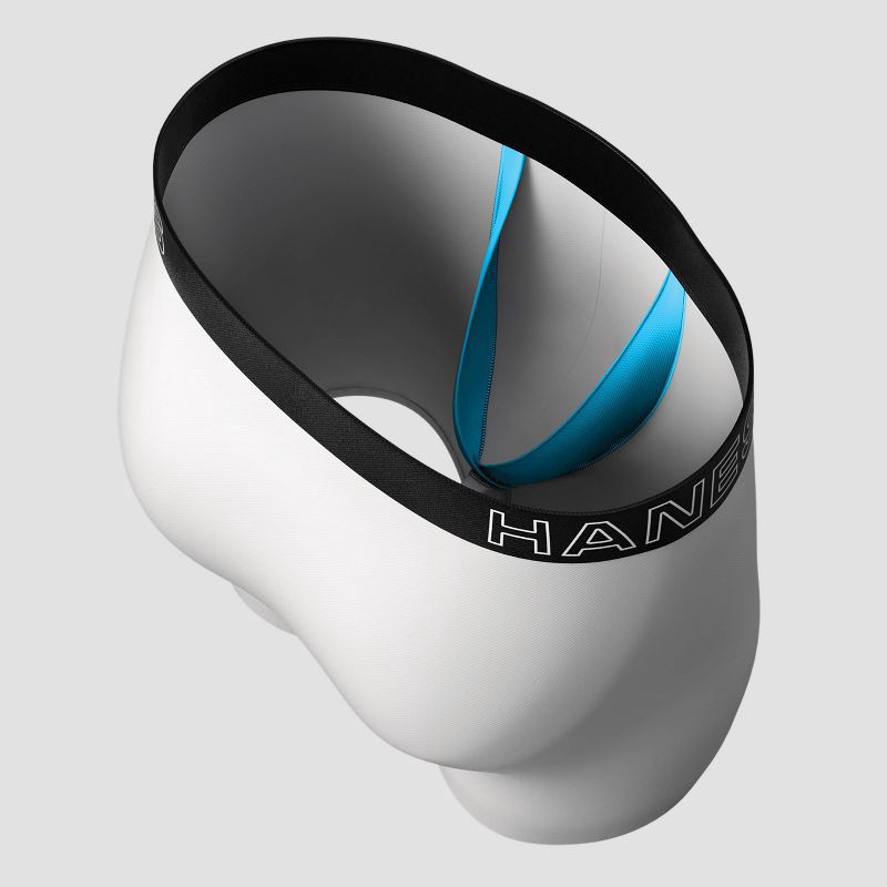 slide 4 of 7, Hanes Premium Men's 3pk Trunks with Anti Chafing Total Support Pouch - Black/Gray S, 3 ct