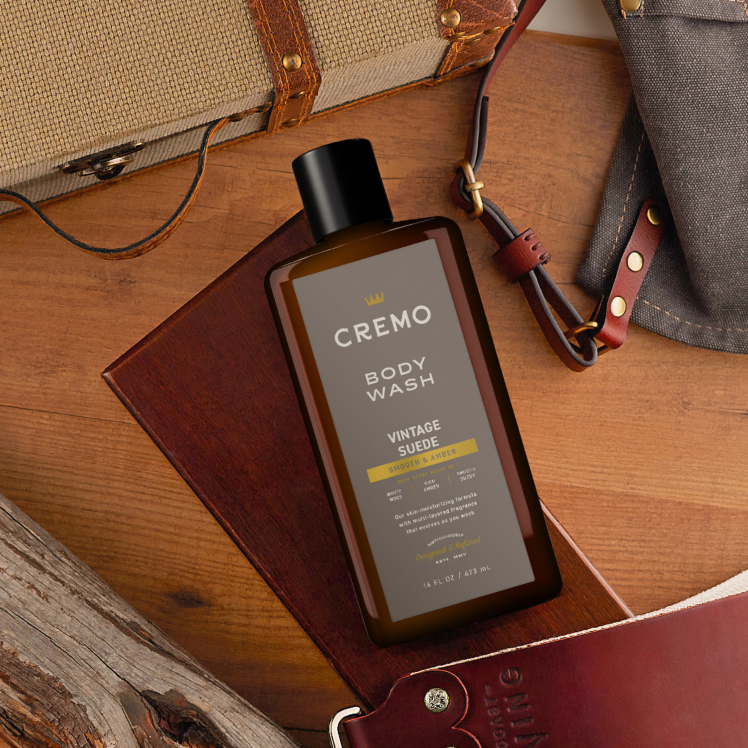 slide 4 of 5, Cremo Rsv Col Bw Vintage Suede, 16 oz