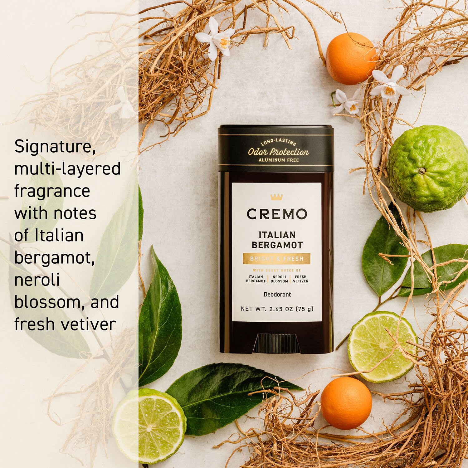 slide 5 of 7, Cremo Italian Bergamot Deodorant 2.65 oz, 2.65 oz