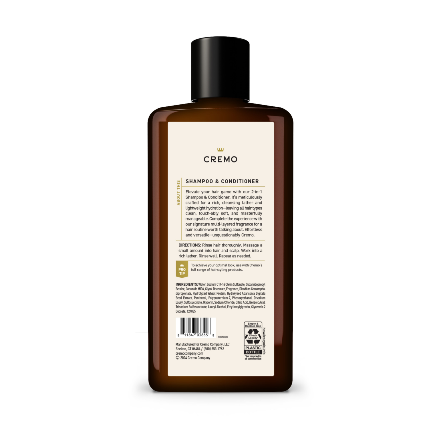 slide 2 of 2, Cremo 2 in 1 Italian Bergamot Shampoo & Conditioner 16 fl oz, 16 fl oz