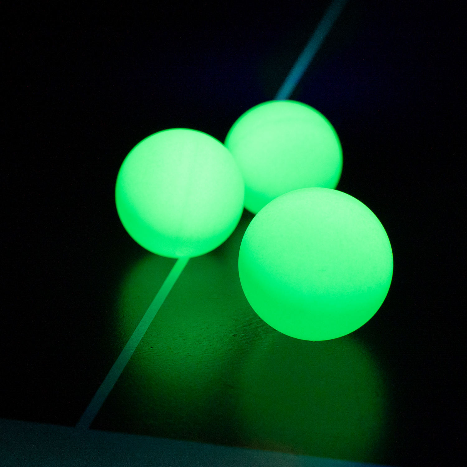 slide 2 of 2, BRIGHTZ Glow in the Dark Table Tennis Balls, 6pk, 6 ct