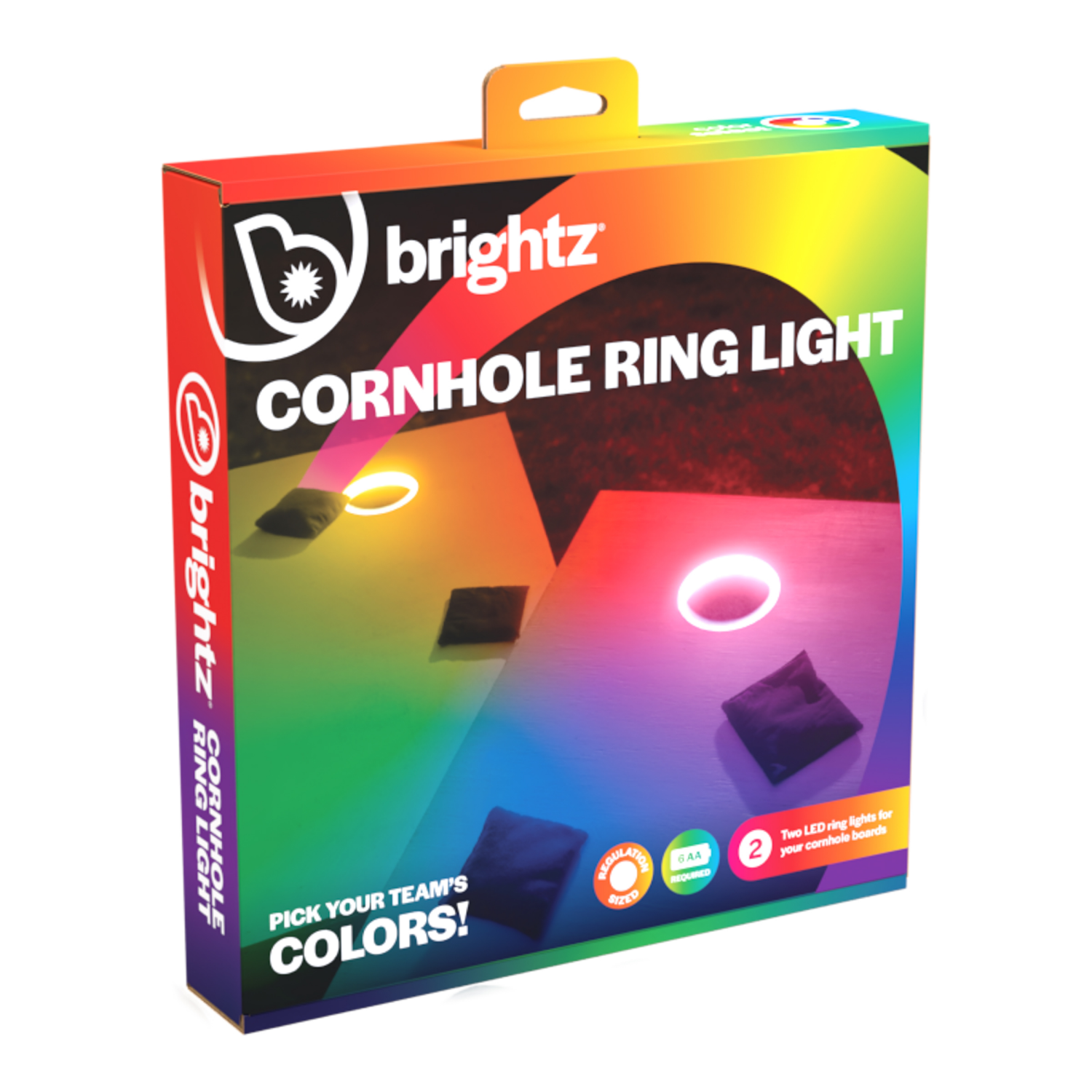 slide 3 of 5, BRIGHTZ Cornhole Ring Light - Color Select - 2 Pack - Pick Team Colors! - For 2 Cornhole Boards, 2 ct