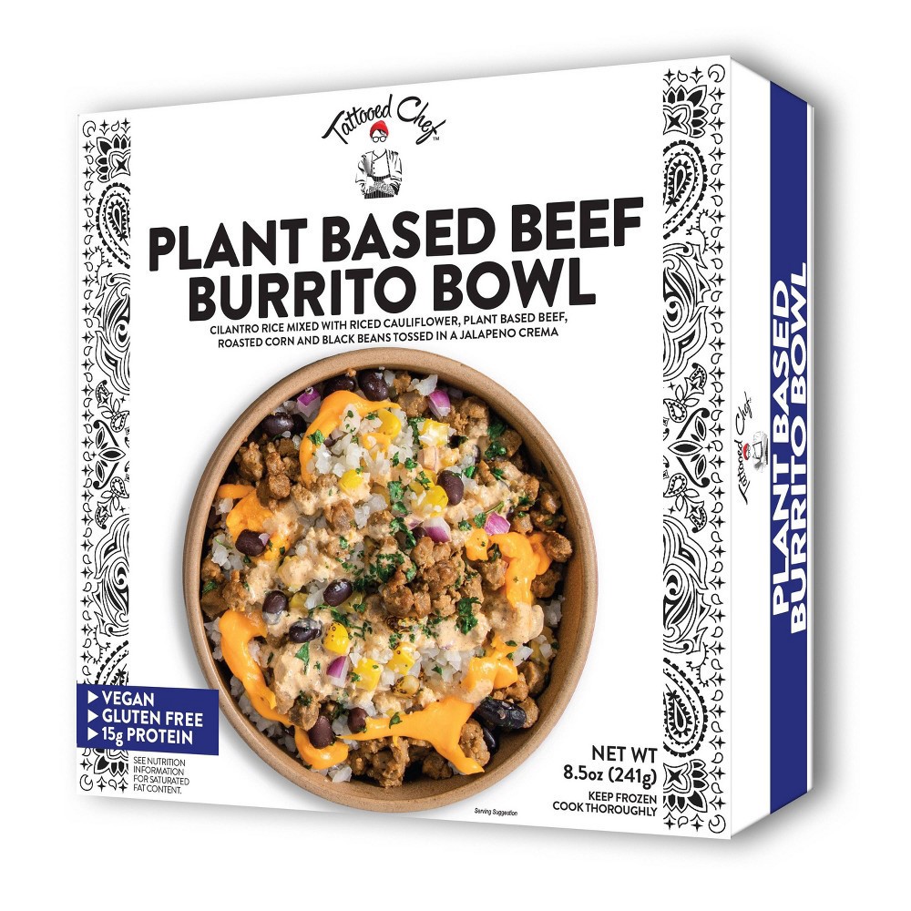 slide 4 of 4, Tattooed Chef Gluten Free Frozen Vegan Plant Based Burrito Bowl - 8.5oz, 8.5 oz