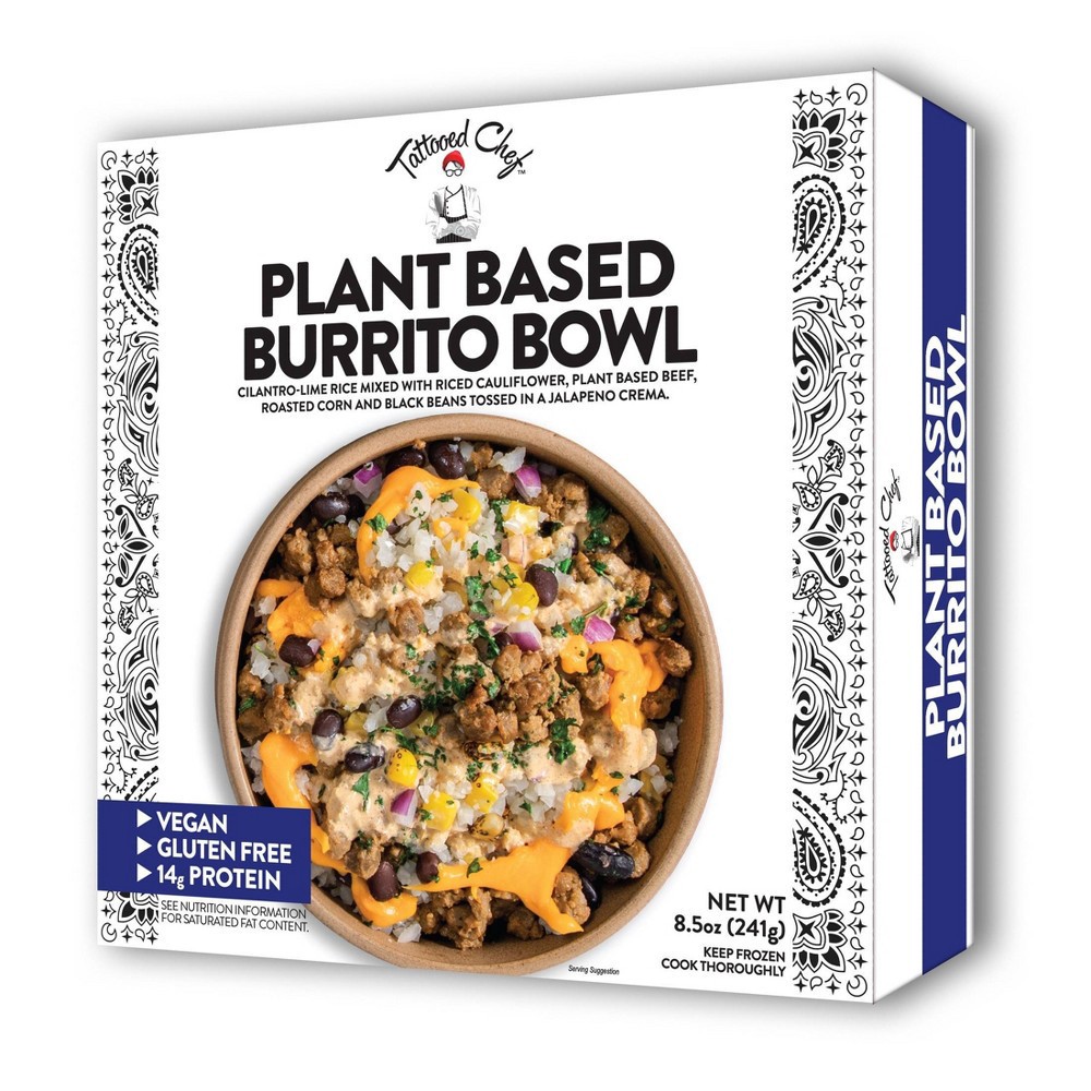 slide 2 of 4, Tattooed Chef Gluten Free Frozen Vegan Plant Based Burrito Bowl - 8.5oz, 8.5 oz