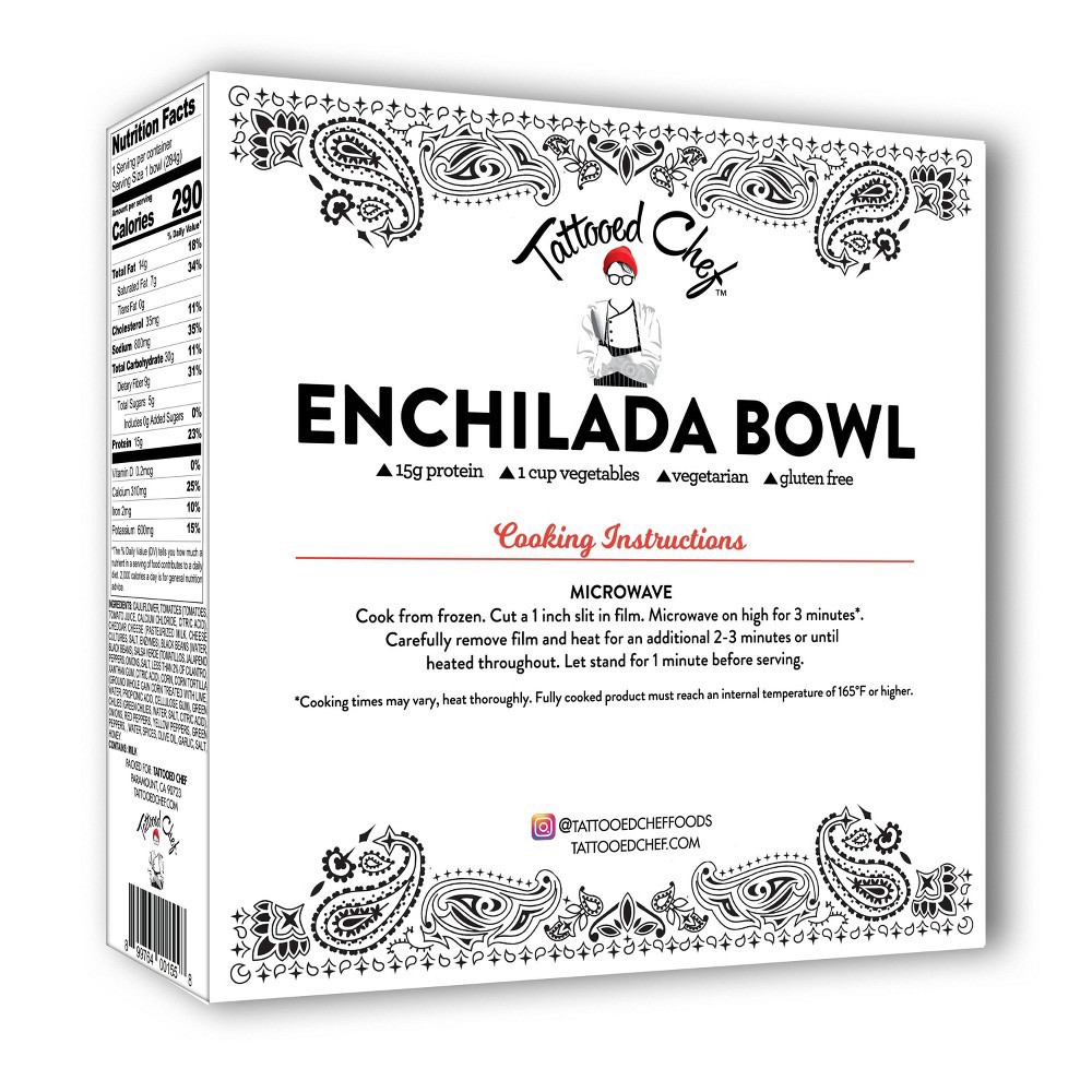 slide 4 of 4, Tattooed Chef Gluten Free Frozen Enchilada Bowl - 10oz, 10 oz