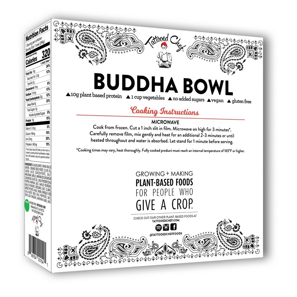 slide 2 of 7, Tattooed Chef Vegan Frozen Buddha Bowl - 10oz, 10 oz