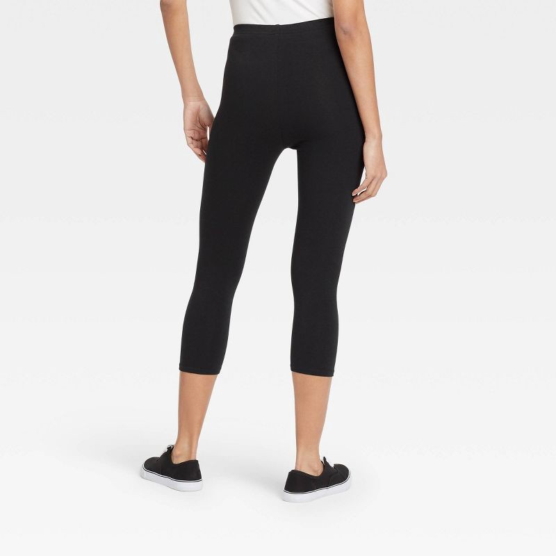 slide 2 of 2, Women's Cotton Capri Leggings - Xhilaration™ Black S, 1 ct