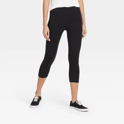 Women's Cotton Capri Leggings - Xhilaration™ Black XL