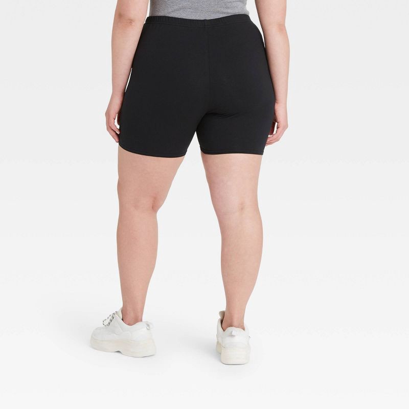 slide 3 of 4, Women's Plus Size Cotton 5" Inseam Bike Shorts - Xhilaration™ Black 1X, 1 ct
