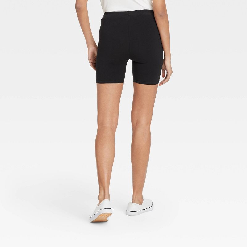 slide 2 of 2, Women's Cotton 5" Inseam Bike Shorts - Xhilaration™ Black S, 1 ct