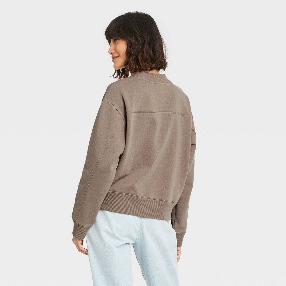 slide 2 of 3, Women's Sweatshirt - A New Day Brown M, 1 ct
