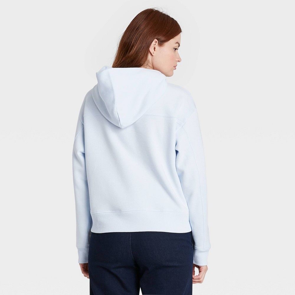slide 2 of 3, Women's Hooded Sweatshirt - A New Day Light Blue XS, 1 ct