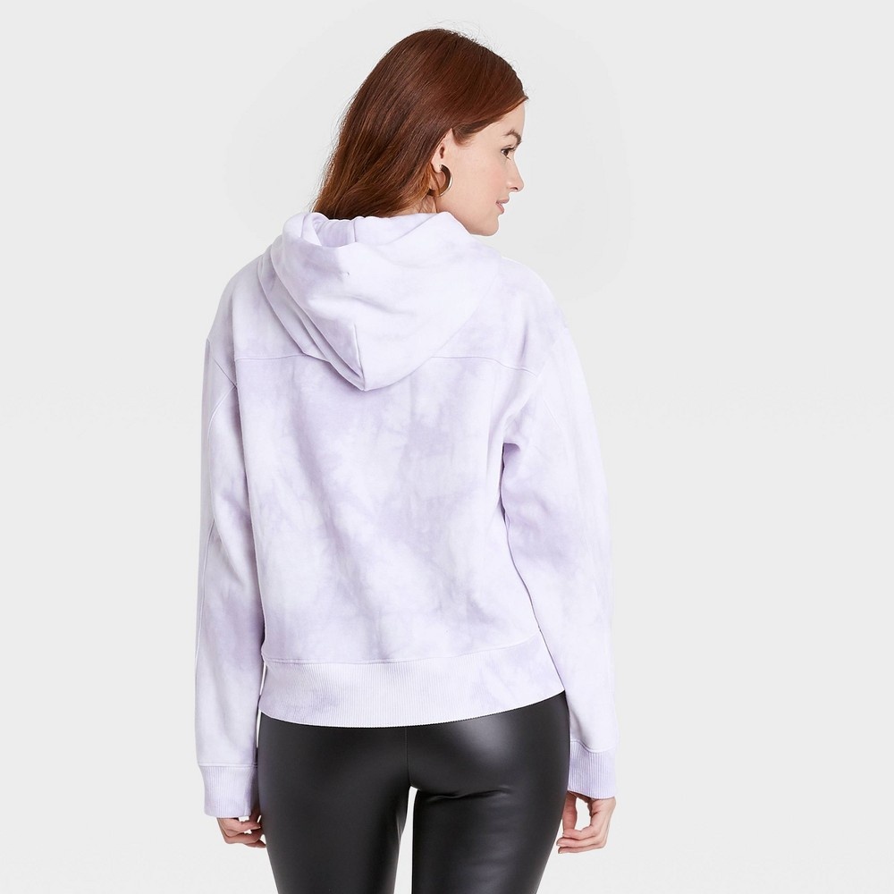 slide 2 of 3, Women's Hooded Sweatshirt - A New Day Light Purple S, 1 ct