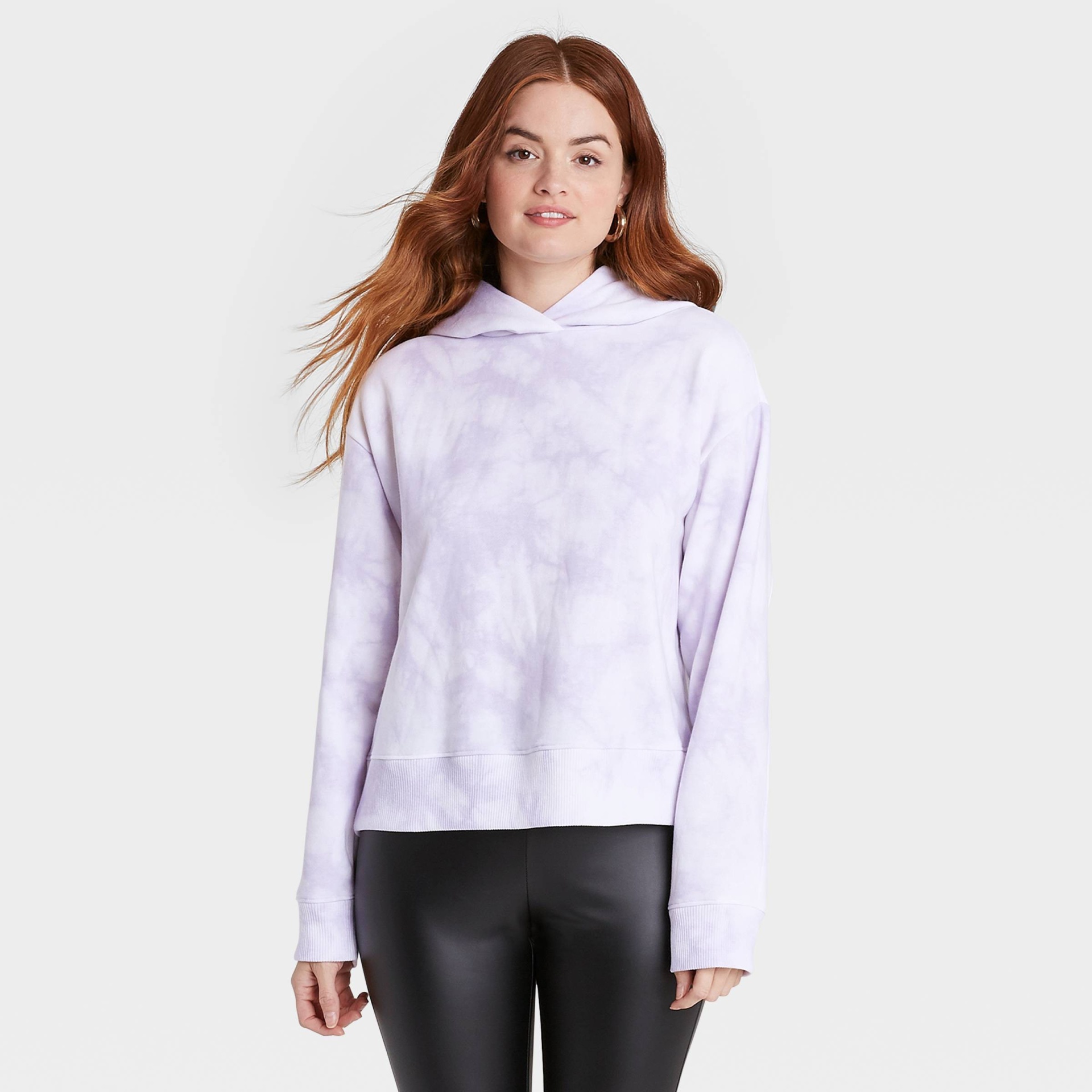 slide 1 of 3, Women's Hooded Sweatshirt - A New Day Light Purple L, 1 ct