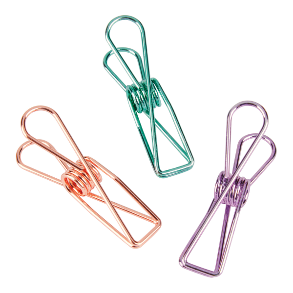 slide 1 of 1, Office Depot Brand Fish Binder Clips, Assorted Colors, 6 ct