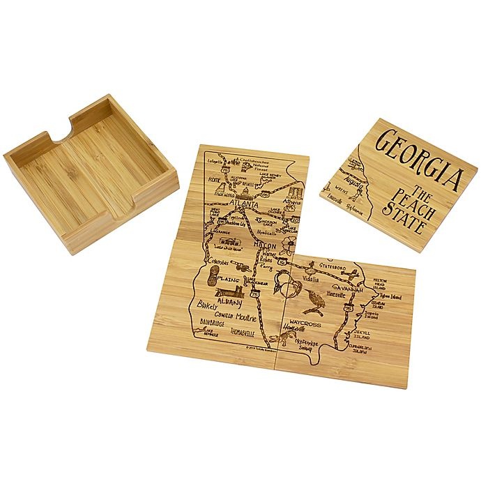 slide 1 of 2, Totally Bamboo Georgia Puzzle Coaster Set, 1 ct