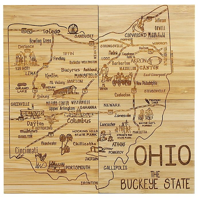 slide 2 of 2, Totally Bamboo Ohio Puzzle Coaster Set, 1 ct