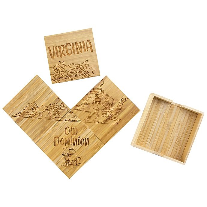 slide 1 of 2, Totally Bamboo Virginia Puzzle Coaster Set, 1 ct