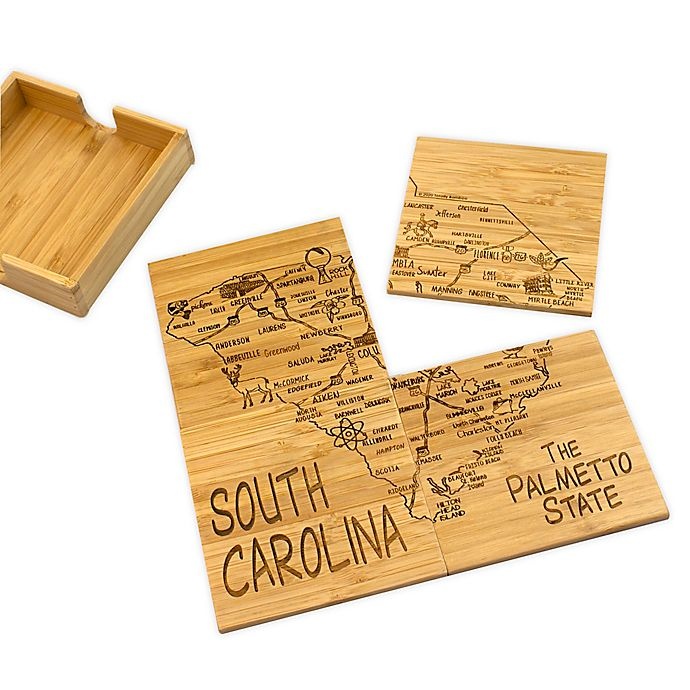 slide 1 of 1, Totally Bamboo South Carolina Puzzle Coaster Set, 5 ct