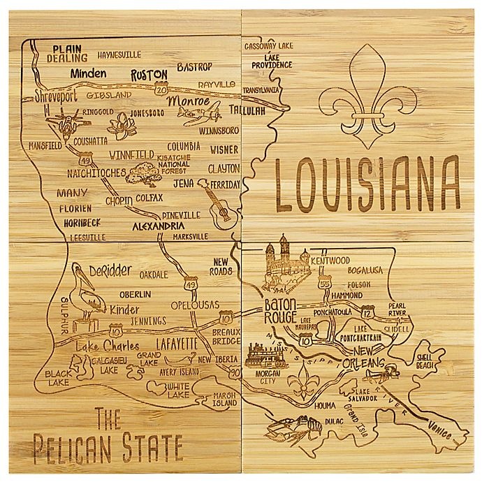 slide 2 of 2, Totally Bamboo Louisiana Puzzle Coaster Set, 5 ct