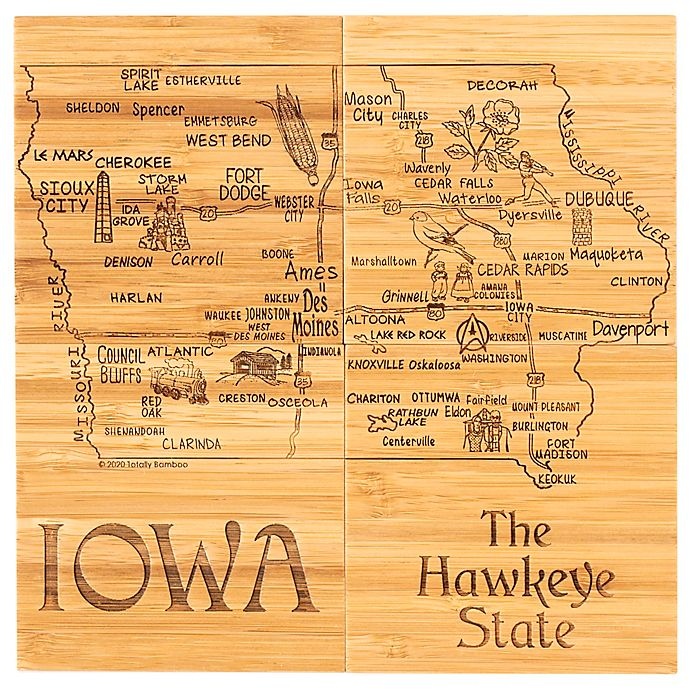 slide 2 of 2, Totally Bamboo Iowa Puzzle Coaster Set, 5 ct