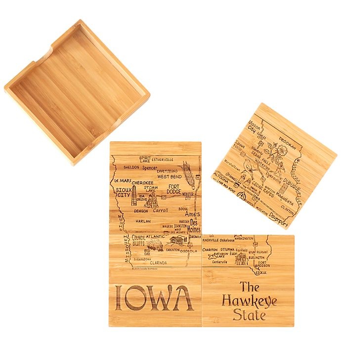 slide 1 of 2, Totally Bamboo Iowa Puzzle Coaster Set, 5 ct