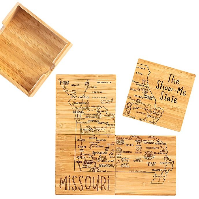 slide 1 of 2, Totally Bamboo Missouri Puzzle Coaster Set, 5 ct