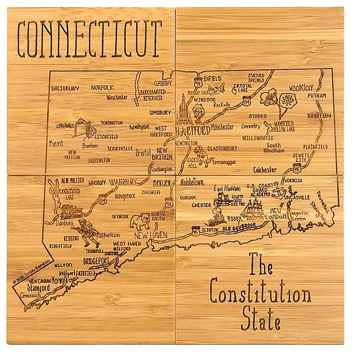 slide 2 of 2, Totally Bamboo Connecticut Puzzle Coaster Set, 5 ct