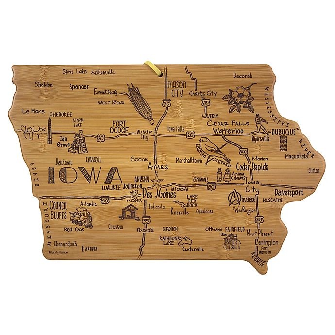 slide 1 of 1, Totally Bamboo Iowa Destination Cutting Board, 1 ct