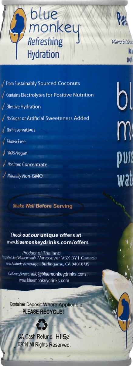 slide 4 of 4, Blue Monkey Pure Coconut Water With Pulp- 17.6 fl oz, 17.6 fl oz