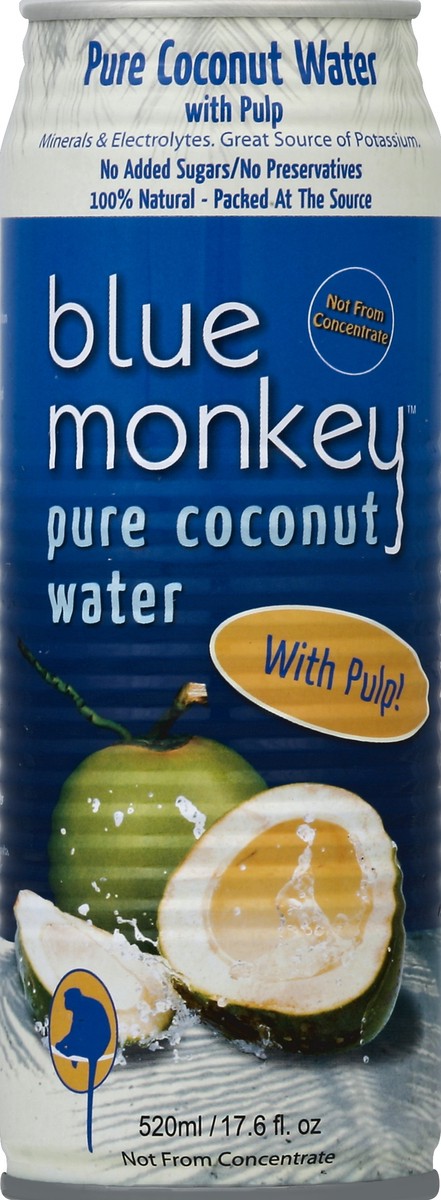 slide 3 of 4, Blue Monkey Pure Coconut Water With Pulp- 17.6 fl oz, 17.6 fl oz