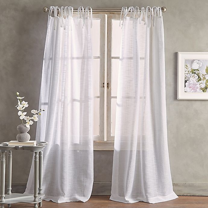 slide 1 of 1, Peri Home Kelly Tab Top Window Curtain Panel - White, 84 in